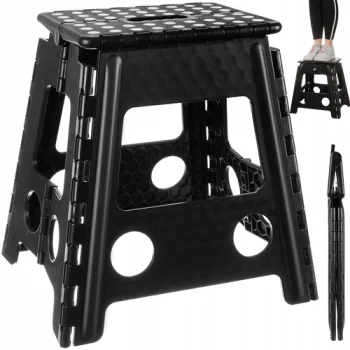 Malatec Folding Stool 39cm, Black/White