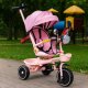 ECOTOYS Kids\' Tricycle with Swivel Seat and Parent Push Handle, Pink