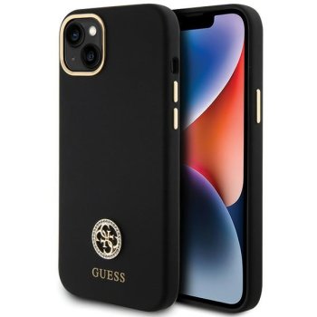 Guess Silicone Logo Strass 4G Case for iPhone 15 Plus / 14 Plus - Black