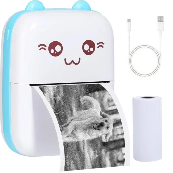 Wireless Mini Thermal Printer for Photos and Notes, Blue
