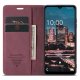Samsung Galaxy A34 (SM-A346) CASEME Wallet Magnetic Leather Case Cover, Wine Red