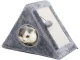 Triangular Cat Scratcher with Hideout Cave and Toy Ball, Grey