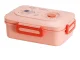 Pink Lunch Box with 3 Compartments and Cutlery