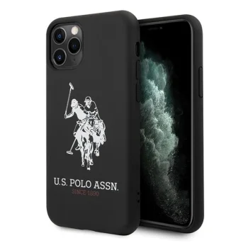 Apple iPhone 11 Pro Max 6.5'' US Polo Silicone Collection Case Cover (USHCN65SLHRBK), Black