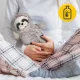 4FIZJO Kids Hot Water Bottle with Plush Sloth Cover 750 ml, Beige