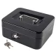 Metal Cash Box for Money and Documents, 15x12x8 cm, Black