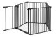 ECOTOYS 5-Panel Metal Safety Gate Playpen and Room Divider, Black