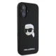 Karl Lagerfeld Silicone Karl & Choupette Head MagSafe Case for iPhone 16, Black