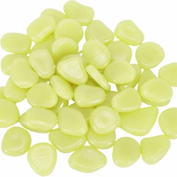 Glow in the Dark Fluorescent Pebbles, Yellow, 100 pcs
