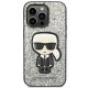 Karl Lagerfeld Glitter Flakes Ikonik Case for iPhone 14 Pro, Silver