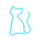 Neolia NNE24 Cat LED Neon Sign Turquoise