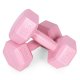 ModernHome Hex Dumbbell Set 2x2 kg Hand Weights for Fitness, Pink