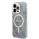 Apple iPhone 14 Pro 6.1\" Guess 4G Print MagSafe Case Cover (GUBPP14LH4EACSB) + Charger, Blue