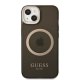 Guess Gold Outline Translucent MagSafe Case for iPhone 13 - Black