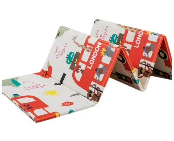 Double-sided foam pad for children, London Bus Forest 200x180 cm