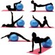 Фитнес-мяч, Мяч гимнастический, Фитбол - Синий, 65 см | Exercise Fitness Gym Ball