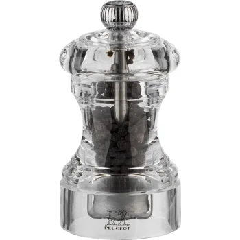 Peugeot Bistro Pepper Mill 10cm, Transparent Acrylic