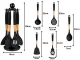 Black Silicone Kitchen Utensils Set with Stand, 6 Pieces