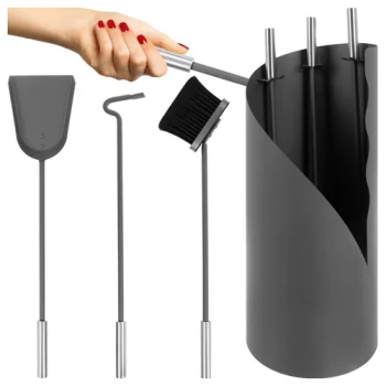Kaminer 25970 4-in-1 Fireplace Tool Set with Stand, Grey