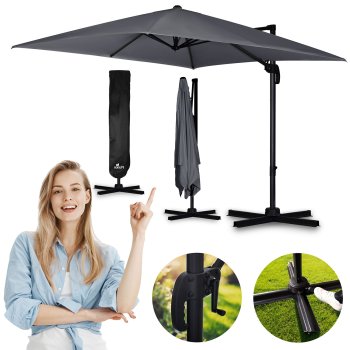 Plonos Foldable Garden Umbrella, 420 cm, Black