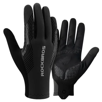 Rockbros Full-Length Cycling Gloves 16110006009, Size XL - Black