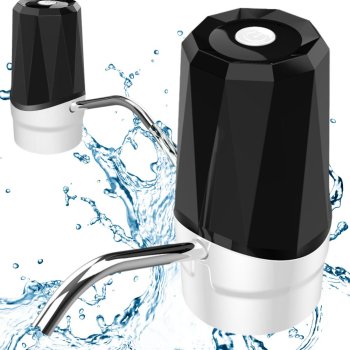 Electric Water Bottle Pump, Wireless Rechargeable Water Dispenser, Black
