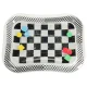 Black and white inflatable water mat with lines 65cm x 50cm