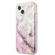 Guess iPhone 13 mini Case Peony Liquid Glitter, Pink
