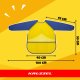 Kids Art Smock with Sleeves Kruzzel Waterproof Painting Apron Size S, yellow navy blue