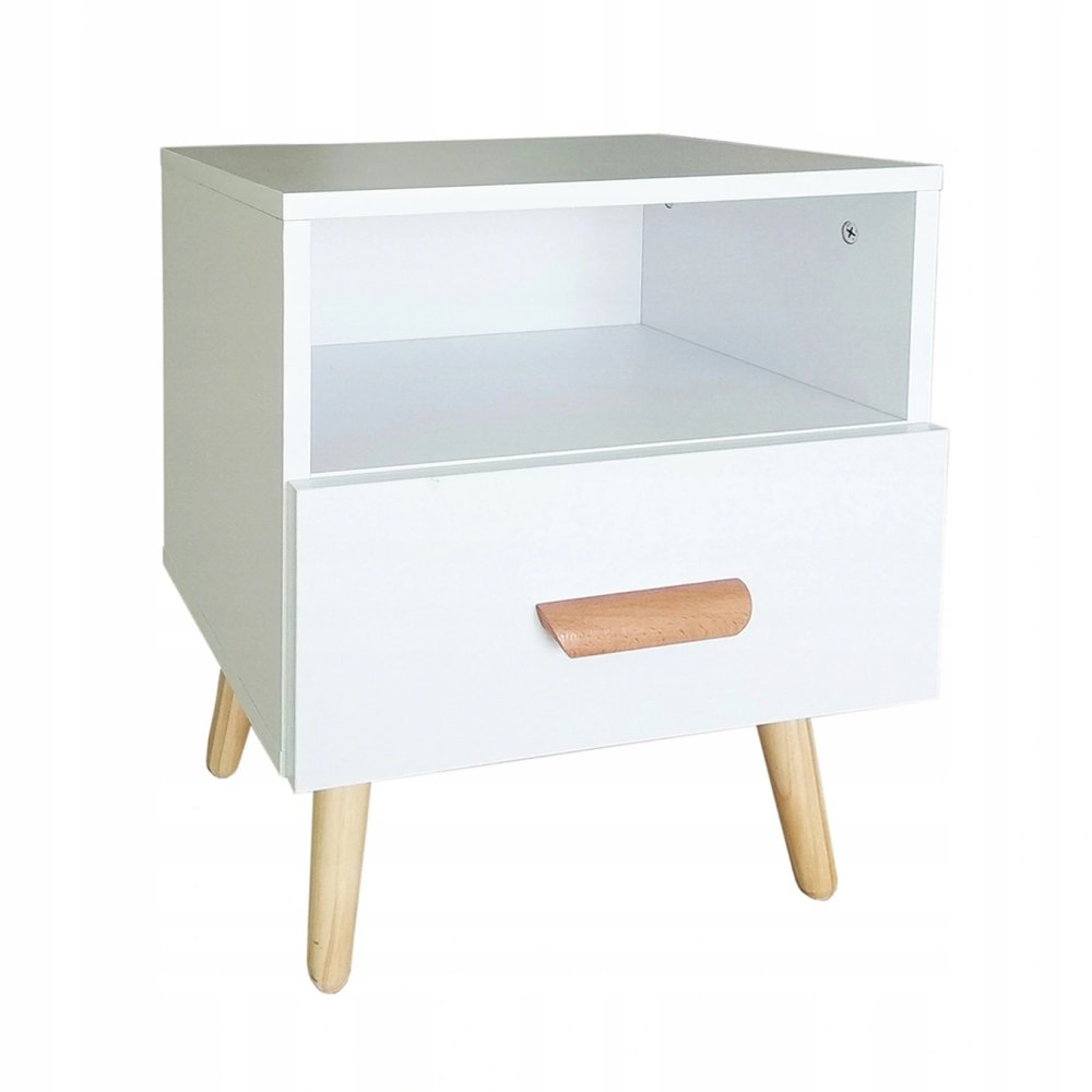 ModernHome Nightstand with Drawer Bedside Table, White (0)