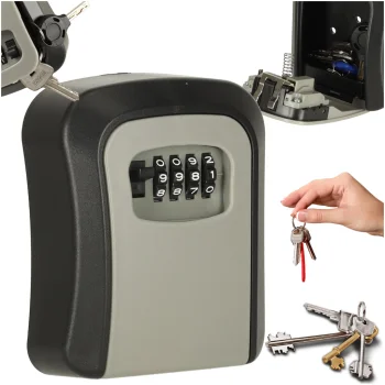 Wall Mounted Key Safe Box with 4-Digit Combination Lock