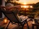 Folding Camping Lounge Chair Adjustable Garden Beach Recliner, Black White Plaid