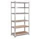 Humberg HR-815 metāla noliktavas plaukts 222x110x50 cm, sudraba