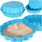 2-in-1 Shell Sandpit and Pool with Lid 160x87.5x19.5 cm, Blue
