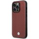 BMW iPhone 14 Pro Max Case Leather Diamond Pattern MagSafe Burgundy
