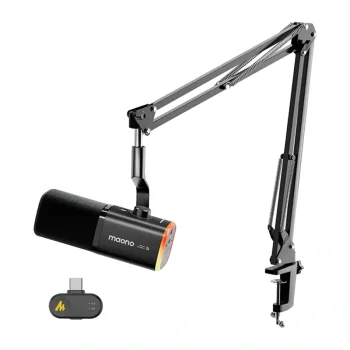 MAONO PD100WS Dynamic Microphone with Boom Arm, Black