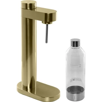 Stelton Brus Soda Maker Carbonator, Brushed Brass