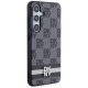 DKNY Samsung Galaxy S24+ Case Leather Checkered Mono Pattern, Black