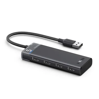 USB šakotuvas Ugreen CM653 su 4 USB-A lizdais, juodas