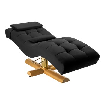 Professional Eyelash Extension Bed Sillon Corona Gold Base, Black