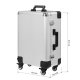 KUFER Professional Table/Suitcase for Makeup Cosmetic Artist with Mirror and LED Lighting T-27, silver