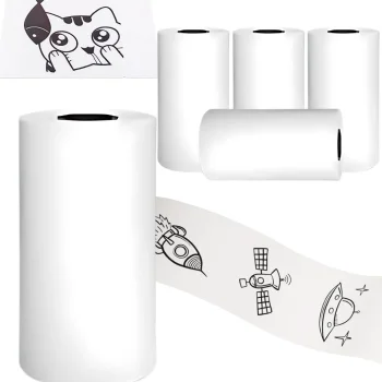 Thermal Paper for Mini Printers 55mm, 5 Rolls, White
