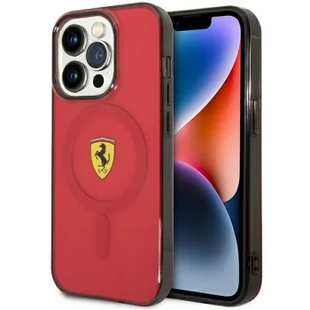 Ferrari iPhone 14 Pro Case Translucent MagSafe, Red
