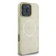 Guess Saffiano Peony Classic Logo MagSafe Case for iPhone 16 Pro, Gold