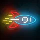 Neolia NNE18 Rocket PLEXI LED Neon Sign, Multicolor
