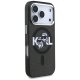 Karl Lagerfeld IML Glitter Karl & Choupette Sketch Logo MagSafe Phone Case Cover iPhone 17 Pro - Black