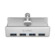 Orico MH4PU Clamp-Mounted USB Hub 4x USB-A 3.0 - Silver