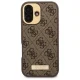 Guess iPhone 16 Case 4G Logo Plate MagSafe, Brown