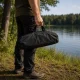 Folding Camping Stool with Metal Frame and Carrier Bag, Grey