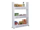 Multi-Level Rolling Storage Cart for Bathroom and Kitchen, White